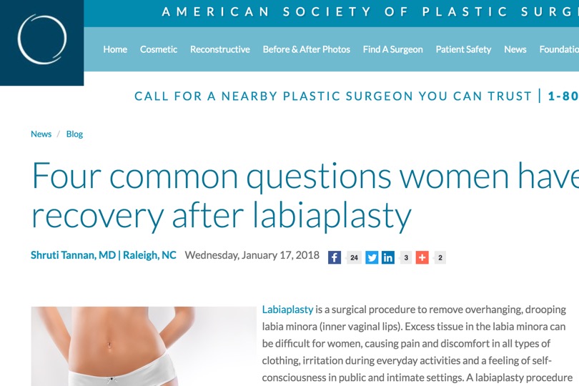 Recovery After Labiaplasty ASPS - Tannan Plastic Surgery